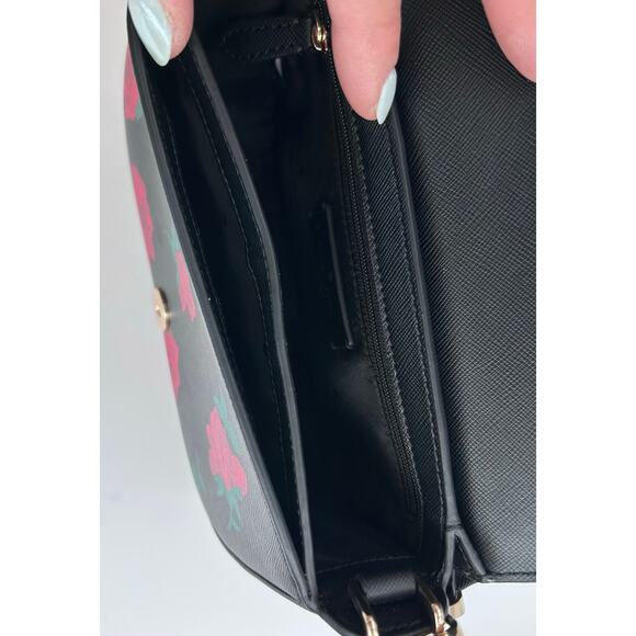 NWT Kate Spade Madison Rose Toss Printed Saddle Crossbody Bag MSRP $349 KE533 - Picture 7 of 11